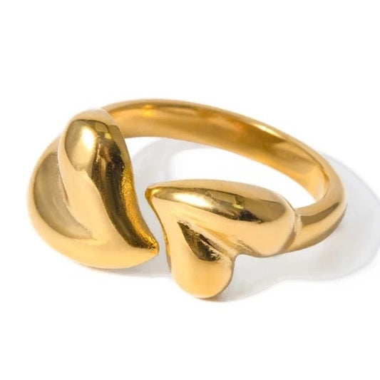 A Bague double cœur